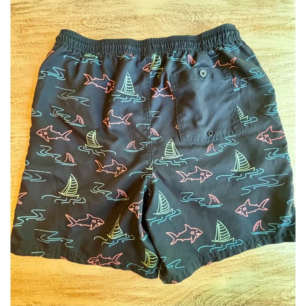 EUC‎ Sonoma Swim Trunks Mens Large Navy Shark Sailboat Mesh Lined Shorts